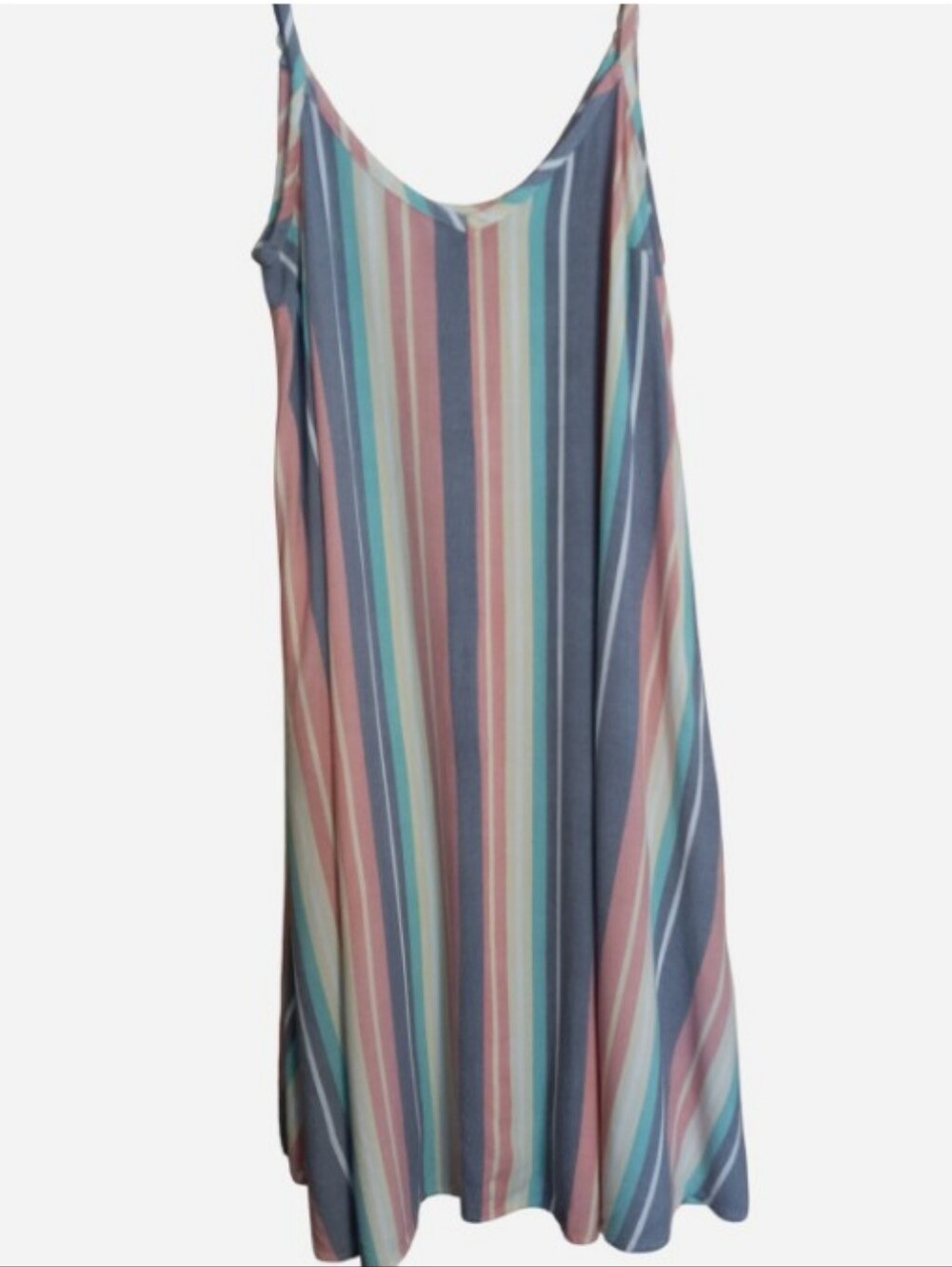 Torrid Plus Size 2X Multi Color Stripe Pastel Sleeveless Midi Dress